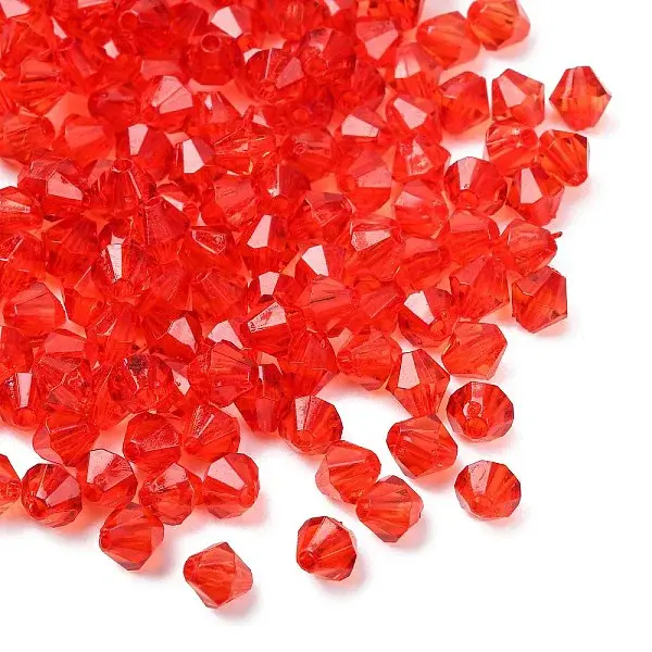 Faceted Bicone Transparent Acrylic Beads