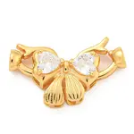 925 Sterling Silver Micro Pave Clear Cubic Zirconia Fold Over Clasps