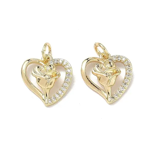 Brass Micro Pave Cubic Zirconia Pendants