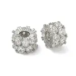 Brass Micro Pave Clear Cubic Zirconia Beads