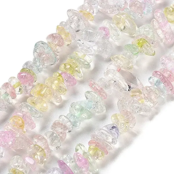 Transparent Crackle Glass Beads Strands