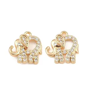 Brass Micro Pave Cubic Zirconia Pendants
