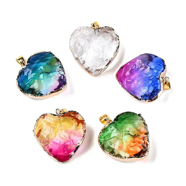 Light Gold Brass Glass Pendants