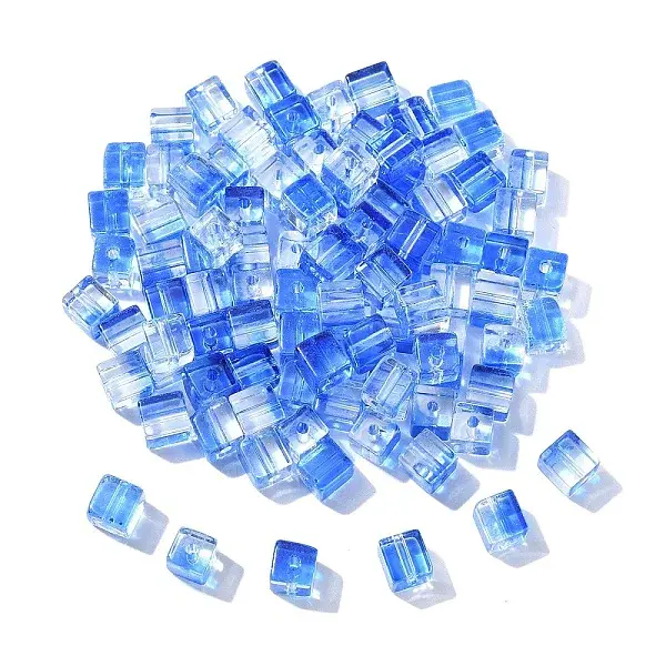 100Pcs Baking Paint Transparent Glass Beads