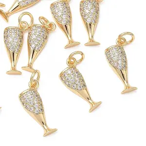 Brass Clear Cubic Zirconia Pendants