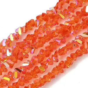 Electroplate Transparent Glass Beads Strands