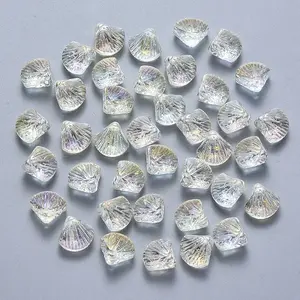Transparent Spray Painted Glass Beads