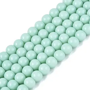 Opaque Solid Color Glass Beads Strands