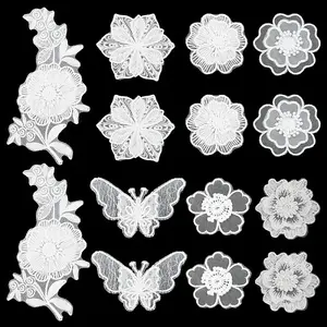 14Pcs 7 Style Lace Embroidery Sewing Fiber Ornaments