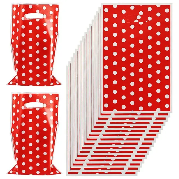 Polka Dot PET Plastic Packing Bags with Die Cut Hole Handle