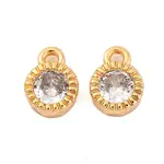Brass Micro Pave Clear Cubic Zirconia Charms