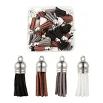 60Pcs 4 Colors Faux Suede Tassel Pendant Decorations