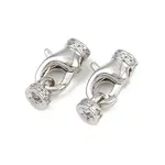 Brass Micro Pave Clear Cubic Zirconia Cord Ends