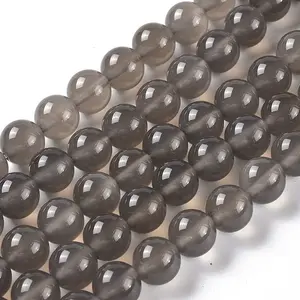 Natural Grey Agate Bead Strands