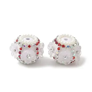 Flower Style Resin Rhinestone Beads