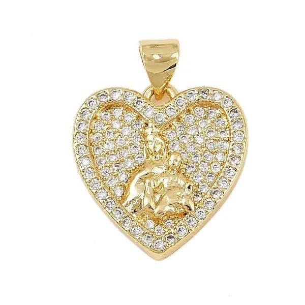 Brass Micro Pave Cubic Zirconia Pendants