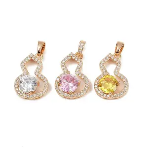 Brass Micro Pave Cubic Zirconia Pendants