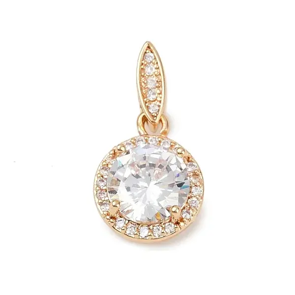 Brass Micro Pave Cubic Zirconia Pendants