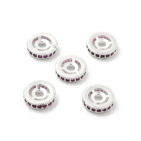 Brass Micro Pave Cubic Zirconia Beads