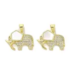 Brass Micro Pave Clear Cubic Zirconia Pendants