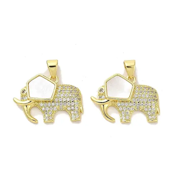 Brass Micro Pave Clear Cubic Zirconia Pendants