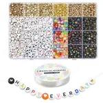 DIY Star & Flower & Letter Acrylic & Plastic Stretch Bracelet Beaded Necklace Making Kit