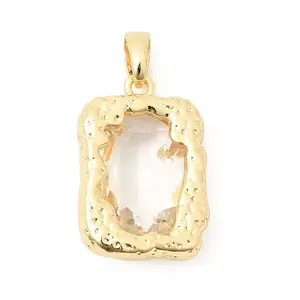 Brass Pave Clear Cubic Zirconia Pendants