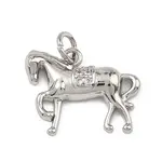 Brass Micro Pave Clear Cubic Zirconia Pendants