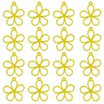 50Pcs Hollow Spray Painted Alloy Pendants