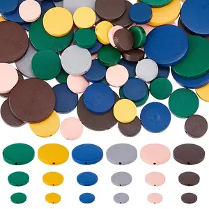 144Pcs Painted Natural Wood Beads