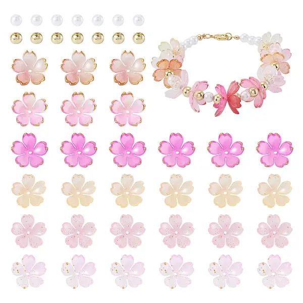 160Pcs 8 Styles Acrylic Bead Caps