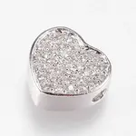 Brass Micro Pave Cubic Zirconia Beads