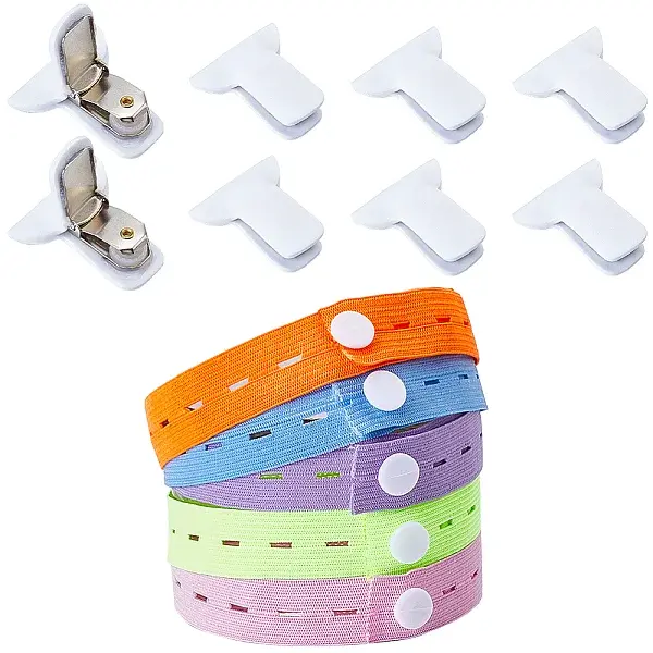 5Pcs 5 Colors Polyester Clothes Organizer Elastic Bands