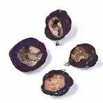 Electroplate Natural Druzy Agate Pendants