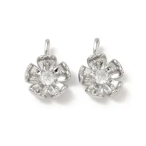 Brass Micro Pave Cubic Zirconia Pendants