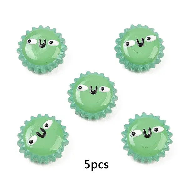 5Pcs Fuuny Painted Glass Beads Enamel Beads