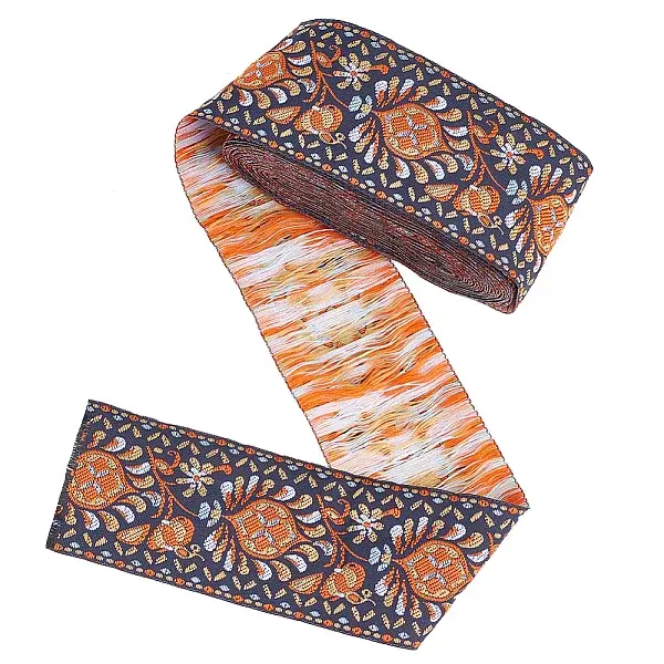 5 Yards Polyester Jacquard Flower Ribbon