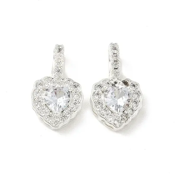 Brass Micro Pave Cubic Zirconia Pendants