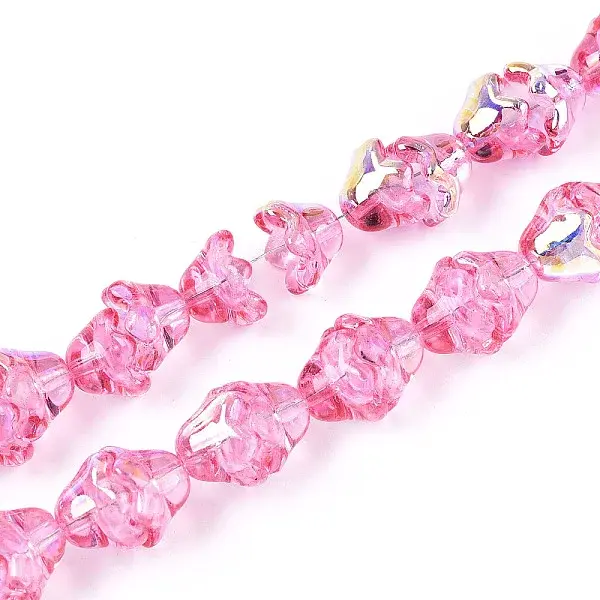 Electroplate Transparent Glass Beads Strands