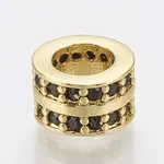 Brass Micro Pave Cubic Zirconia Beads