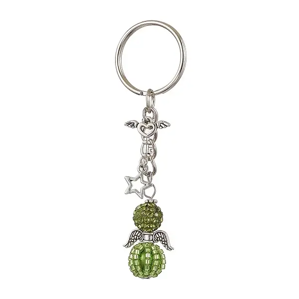 Alloy with Glass Seed Beads Keychain
