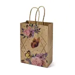 Flower Butterfly Pattern Kraft Paper Bags