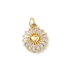 Brass Micro Pave Clear Cubic Zirconia Pendants