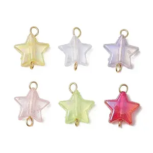 Transparent Acrylic Star Connector Charms
