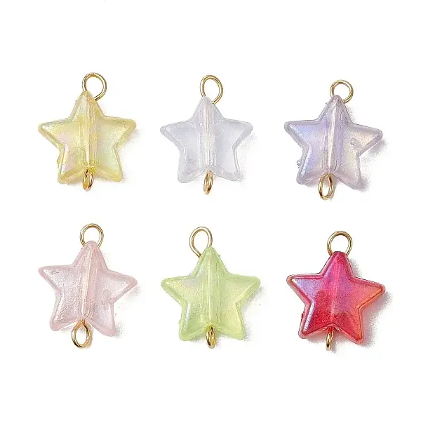Transparent Acrylic Star Connector Charms