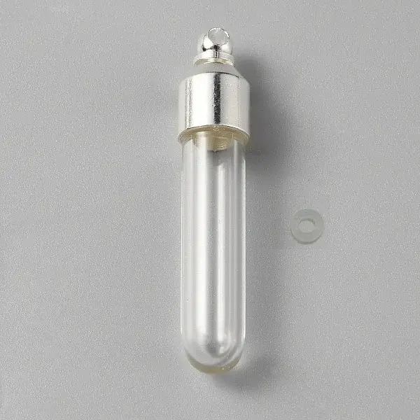 Clear Glass Tube Wish Bottle Pendants