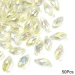 50Pcs Electroplate Glass Faceted Teardrop Beads