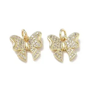 Brass Micro Pave Cubic Zirconia Pendants
