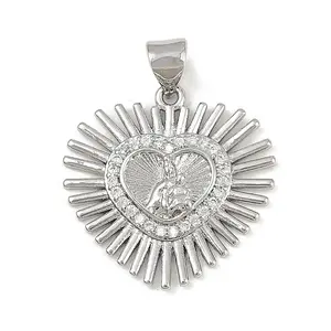 Brass Micro Pave Cubic Zirconia Pendants