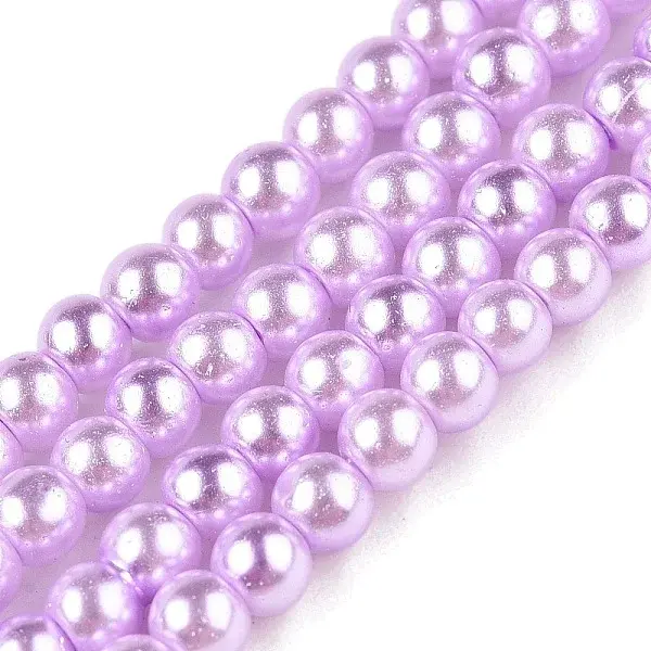 Baking Paint Glass Pearl Bead Strands